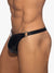 Addicted Fetish ADF209 Runde Schnalle Rub Thong Schwarz 
