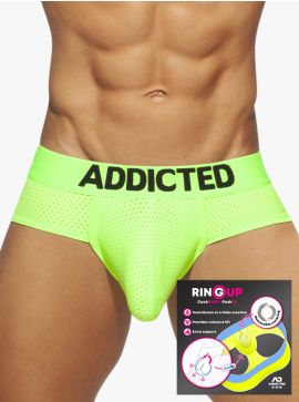 Addicted Ring up neon mesh Brief