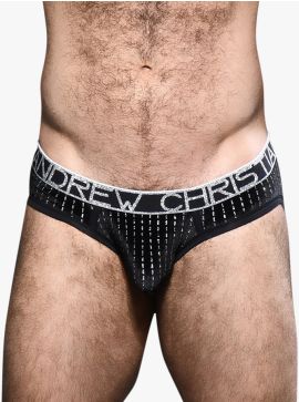Andrew Christian Glam Plush Stripe Brief w-Almost Naked