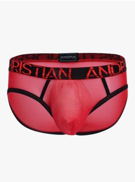 Andrew Christian Scarlet Mesh Brief w-Almost Naked